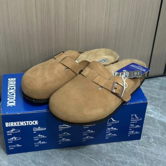 NWT Birkenstock Boston taupe suede mule clogs - Picture 3 of 4